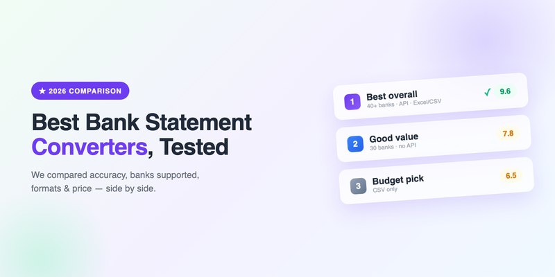 Comparison of the best bank statement converters in 2026 ranked by accuracy and features