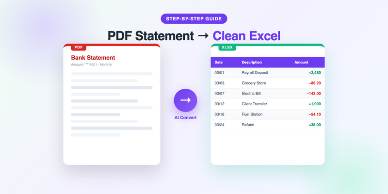 Converting a Wells Fargo PDF bank statement into a clean Excel spreadsheet